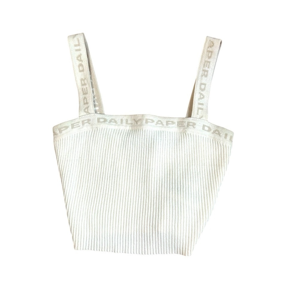 Daily‎ Paper Cream Ribbed Top Women’s Size Small Sleeveless
